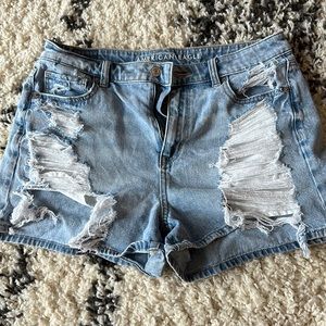 American Eagle comfort stretch high waisted jean mom shorts